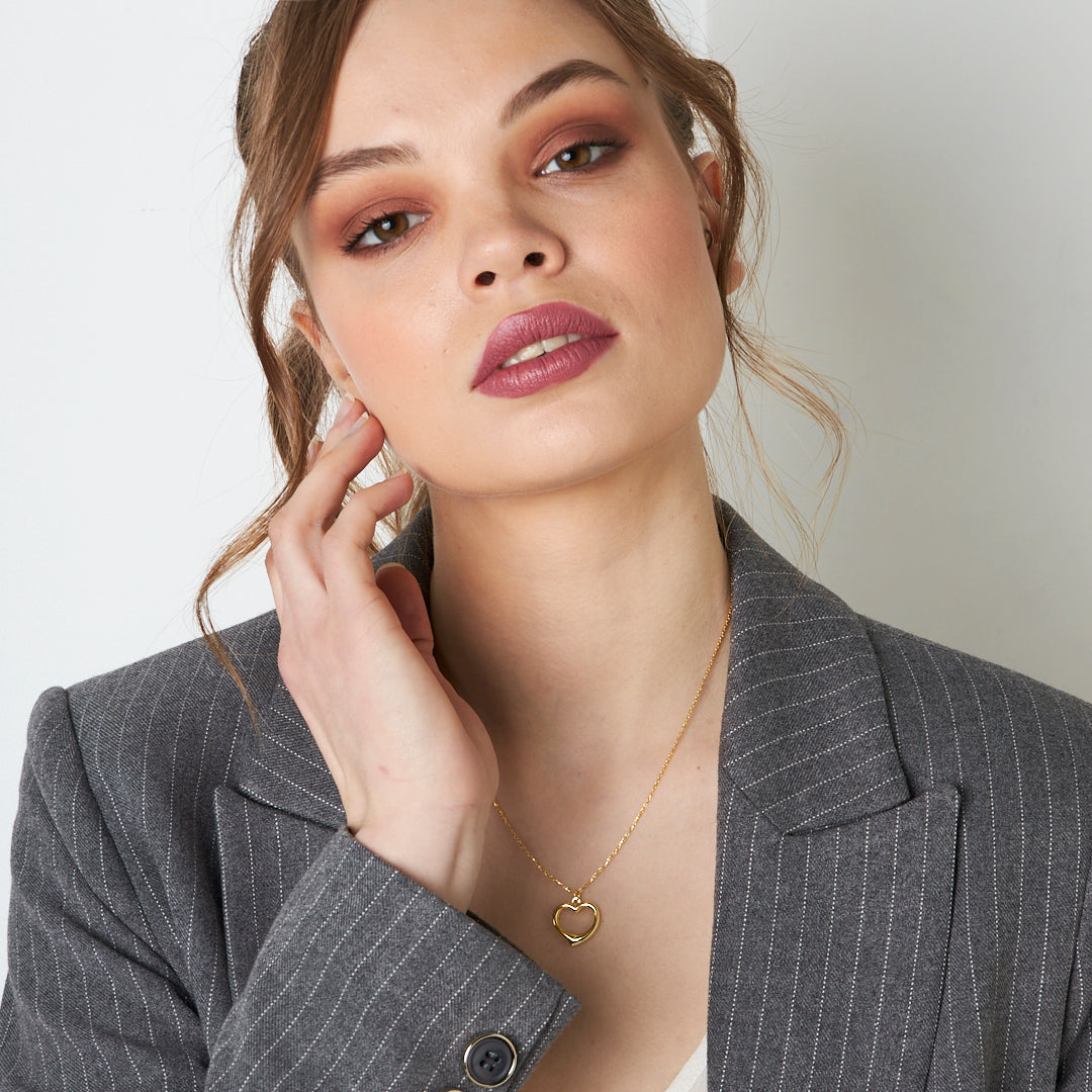 İçi Boş Kalp Kolye - 925 GÜMÜŞ