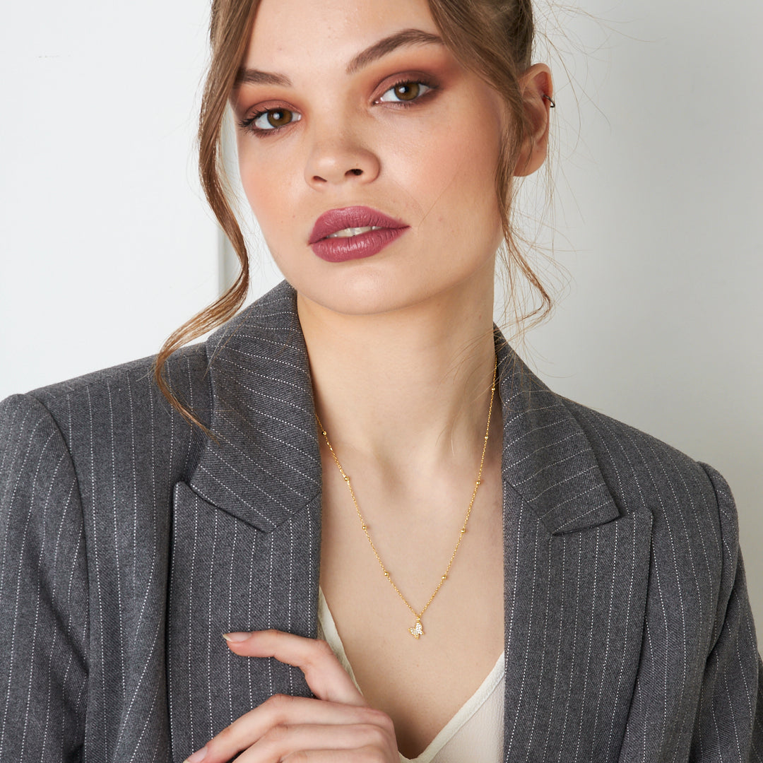 İnci Kelebek Kolye - 925 GÜMÜŞ