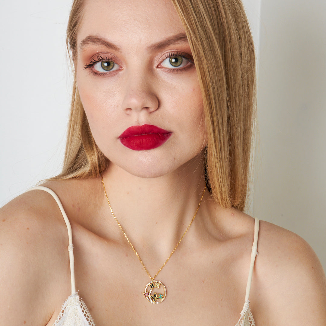 Kelebek Topluluğu Kolye - 925 GÜMÜŞ