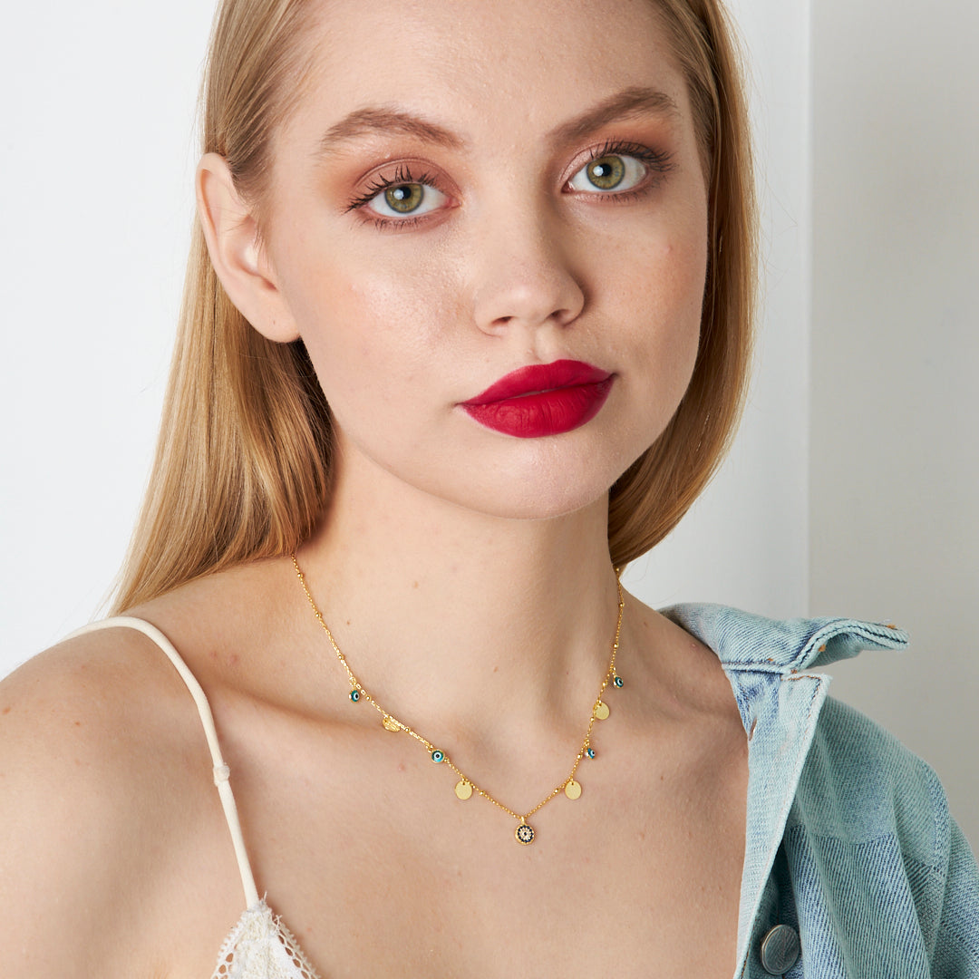 Payet Nazar Boncuğu Kolye - 925 GÜMÜŞ