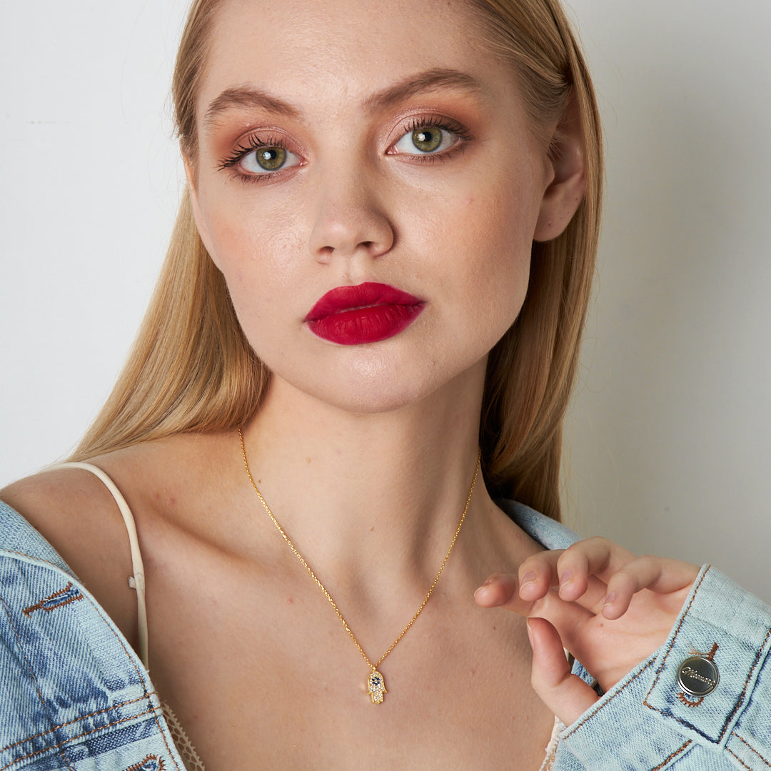 Fatma Ana Eli Zinciri Kolye - 925 GÜMÜŞ