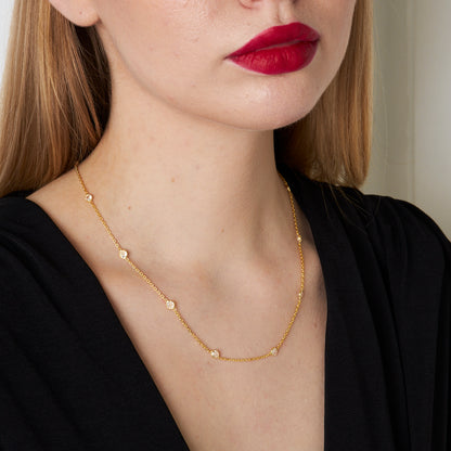 Beyaz Taşlı Kolye - 925 GÜMÜŞ