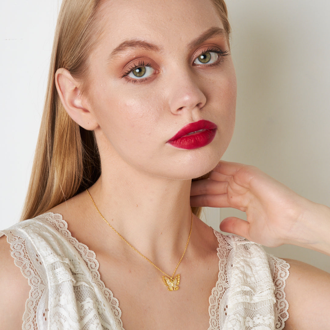 Modern Kelebek Kolye - 925 GÜMÜŞ