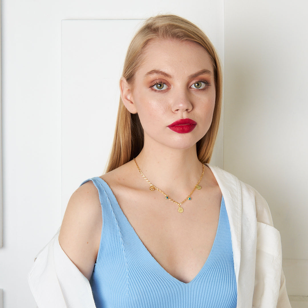 Üçlü Monogram Kolye - 925 GÜMÜŞ