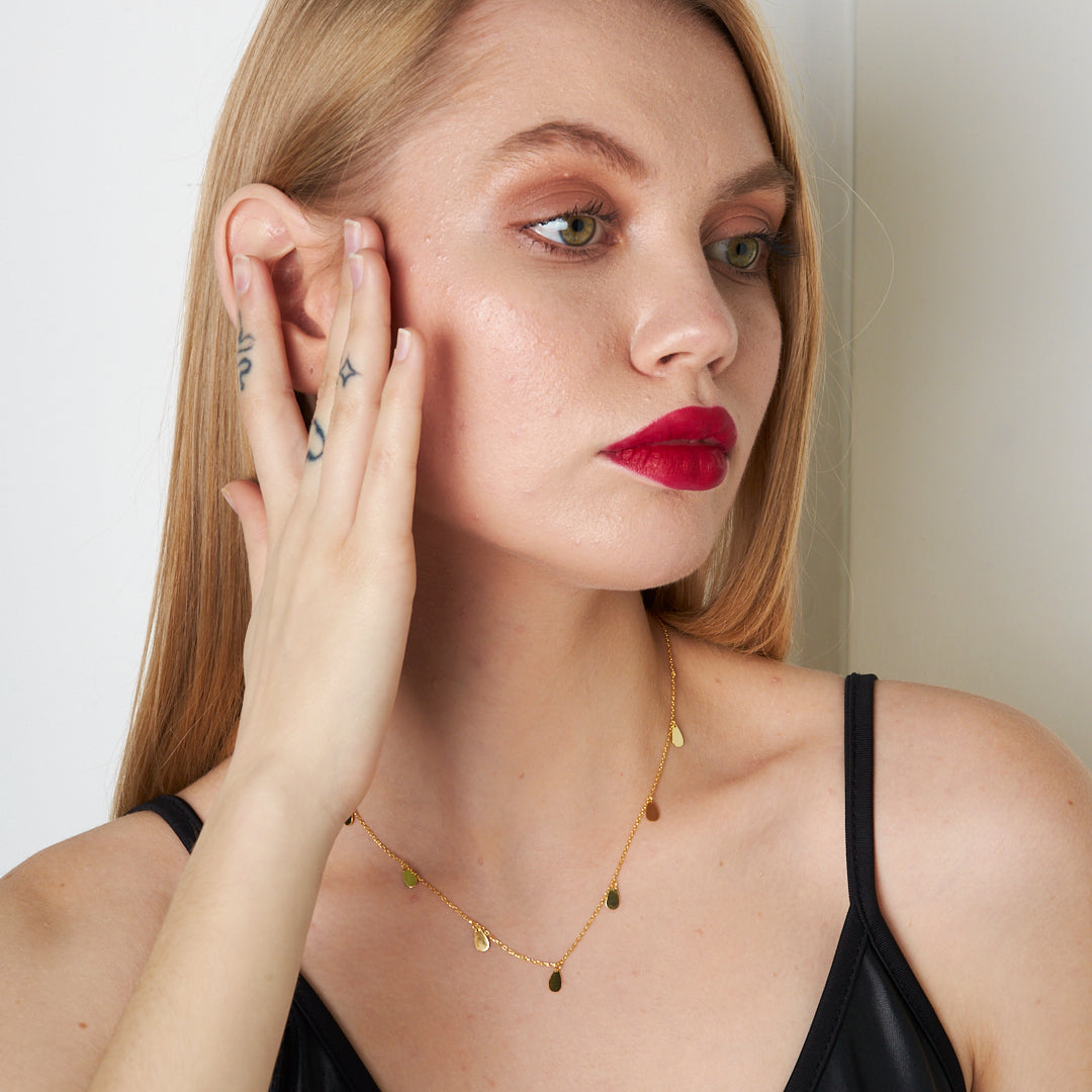 Plaka Damla Kolye - 925 GÜMÜŞ