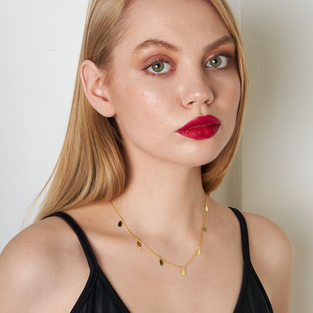 Plaka Damla Kolye - 925 GÜMÜŞ