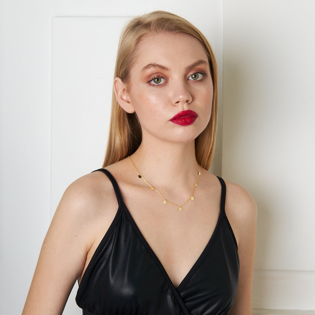 Yuvarlak Pullu Kolye - 925 GÜMÜŞ