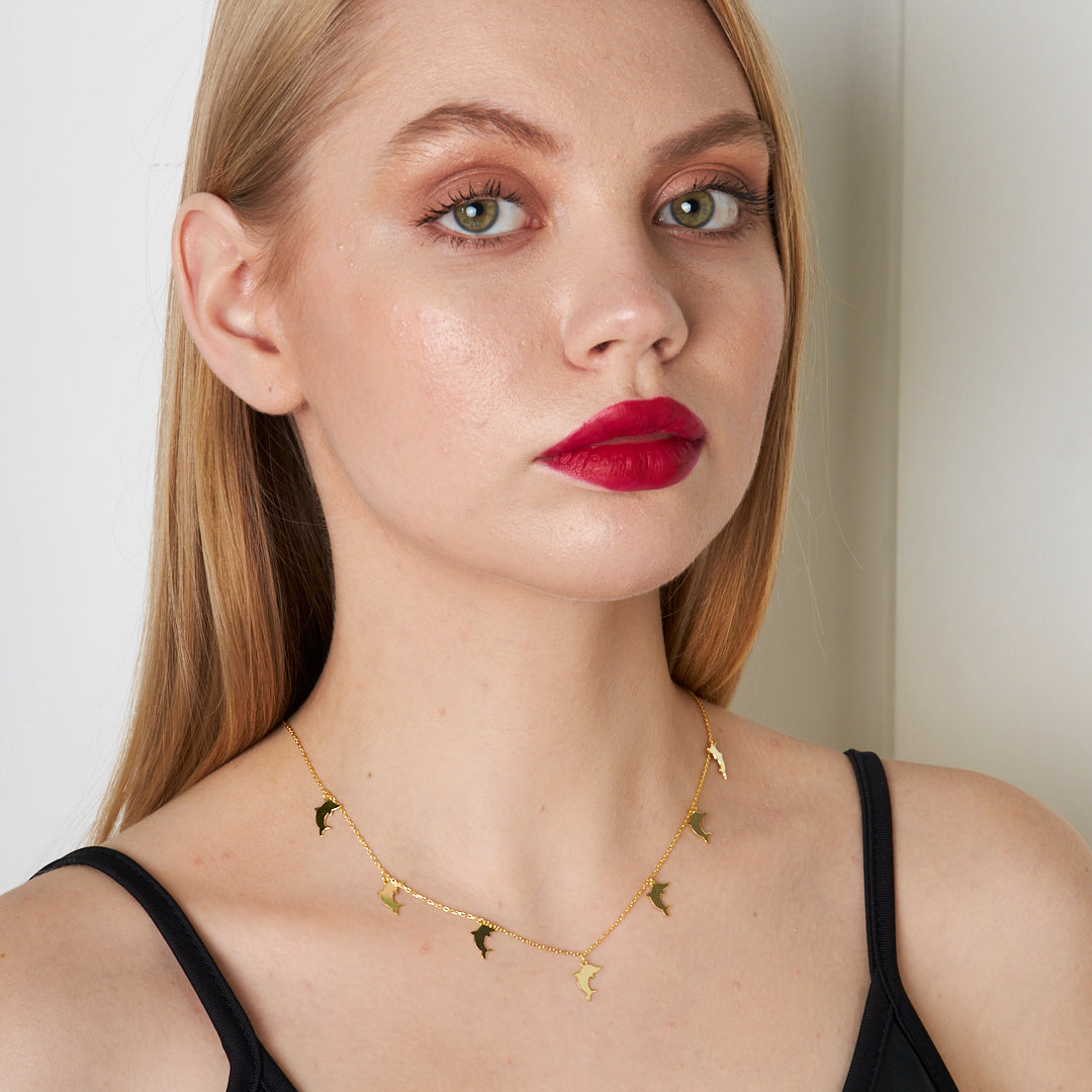 Sıralı Yunus Kolye - 925 GÜMÜŞ