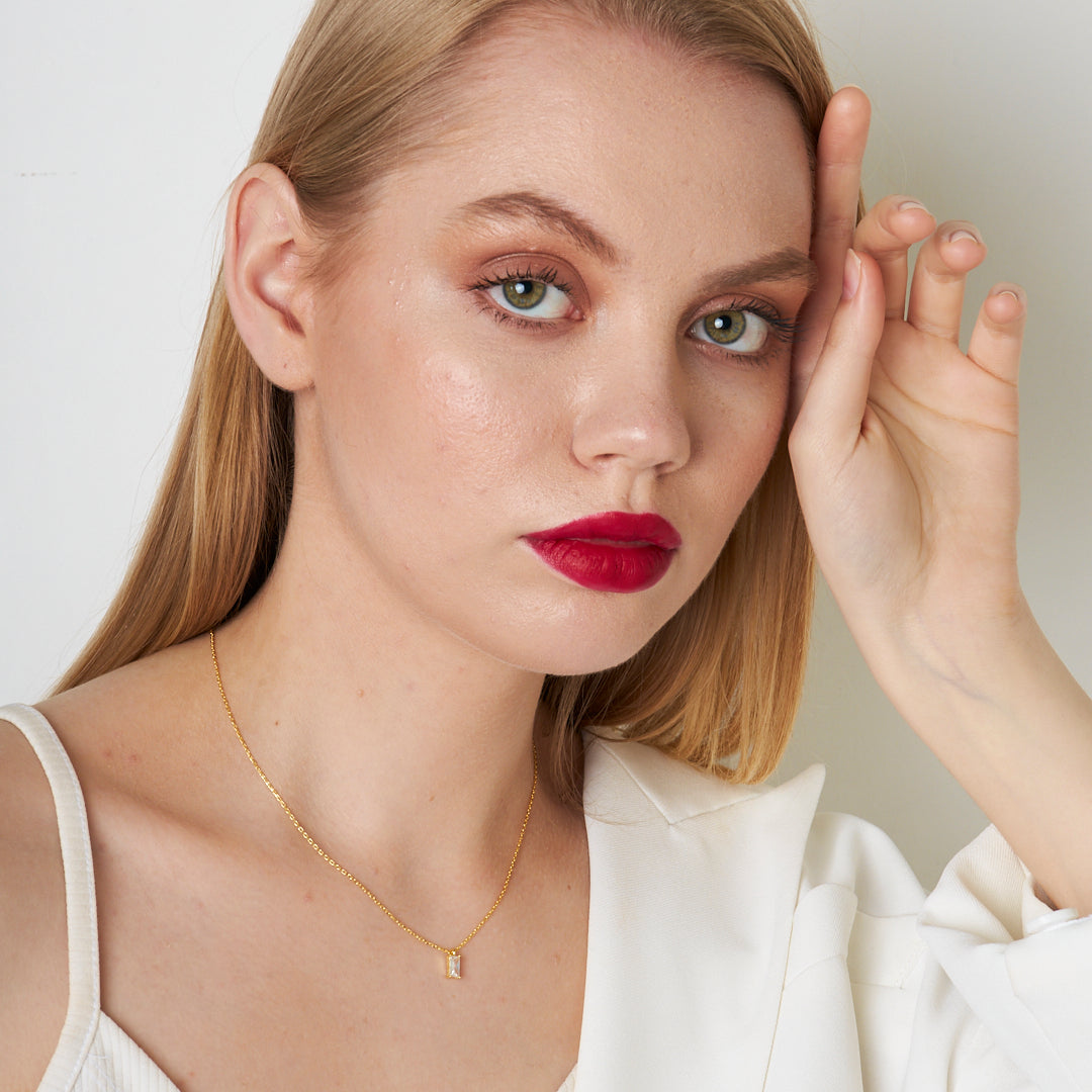 Pırlanta Tutku Baget Kolye - 925 GÜMÜŞ