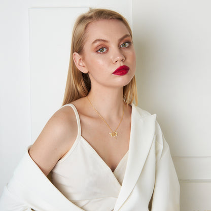 Taşlı Şık Yusufçuk Kolye - 925 GÜMÜŞ