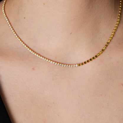 Taçlı Su Yolu Zincir Kolye - 925 GÜMÜŞ