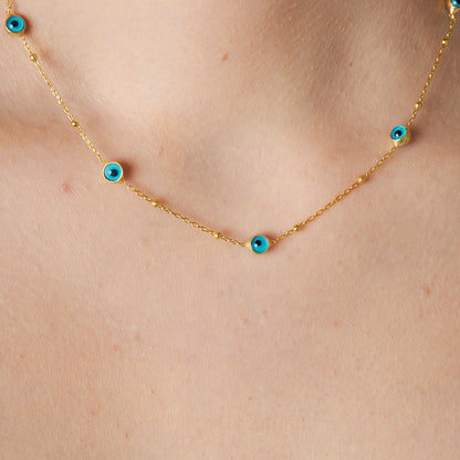 Çoklu Nazar Kolyesi - 925 GÜMÜŞ