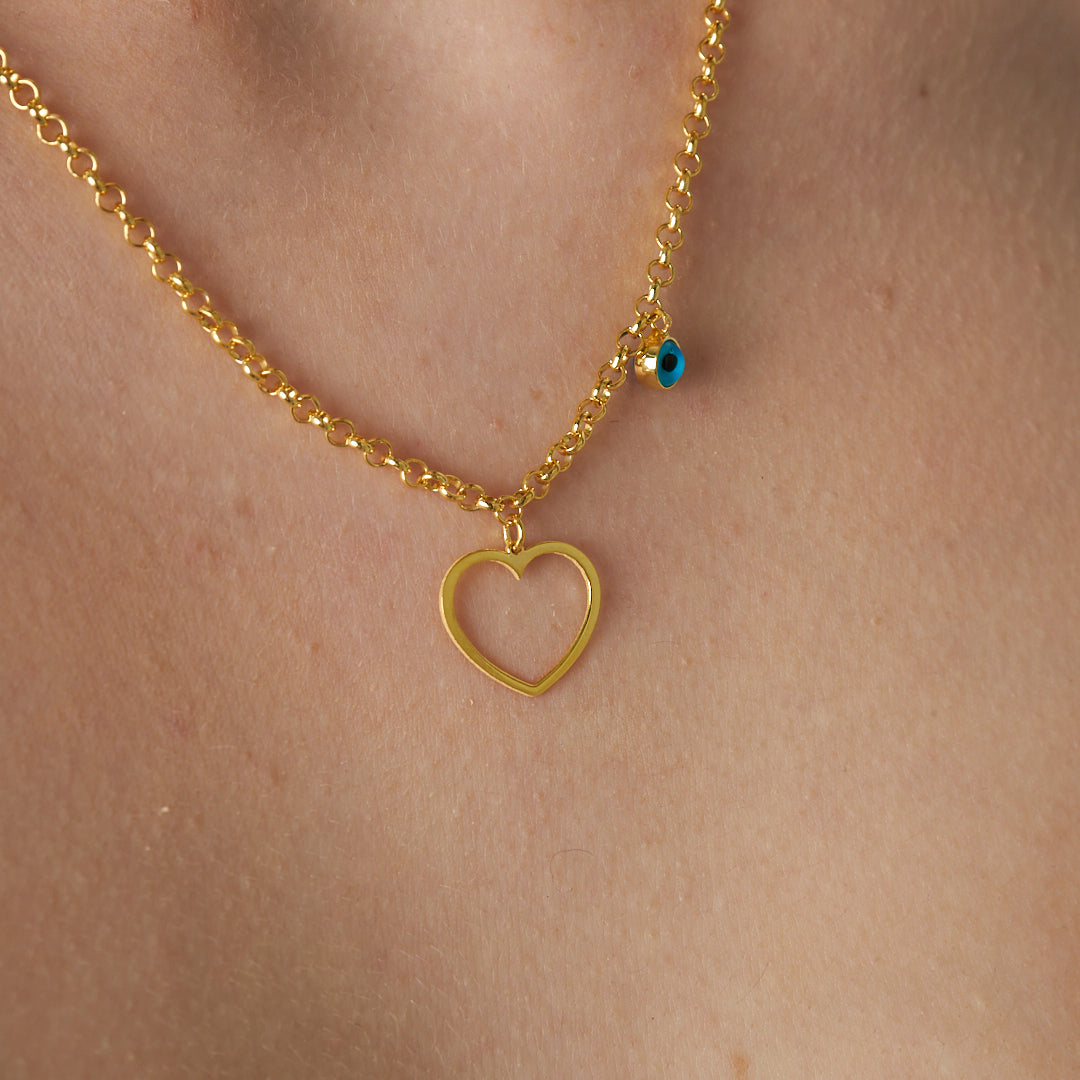 İnce Kalpli Kolye - 925 GÜMÜŞ