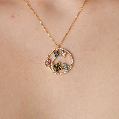 Kelebek Topluluğu Kolye - 925 GÜMÜŞ