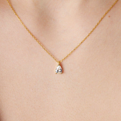 Oval Gözyaşı Kolye - 925 GÜMÜŞ