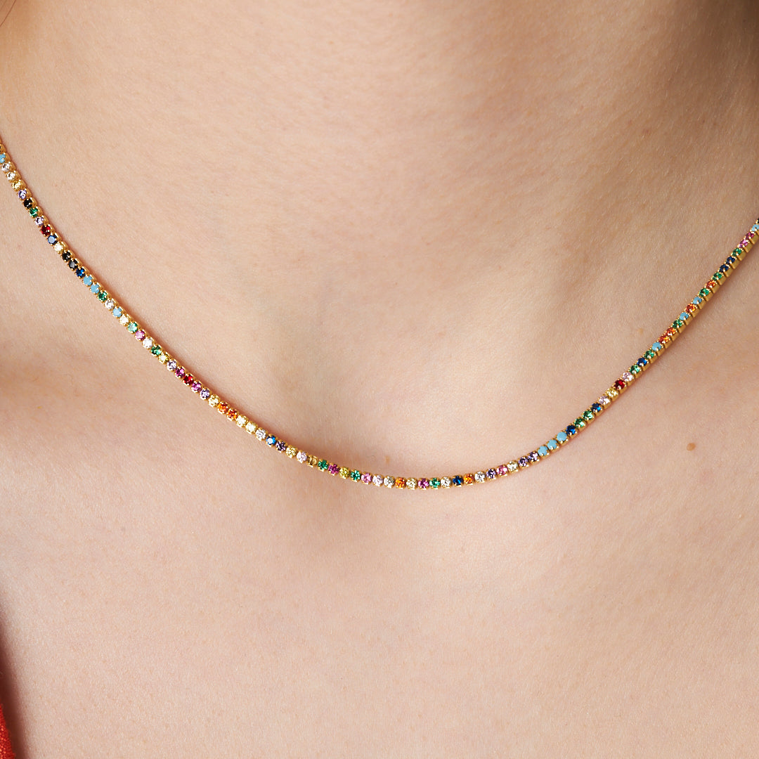 Renkli Su Yolu Zincir - 925 GÜMÜŞ