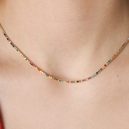 Renkli Su Yolu Zincir - 925 GÜMÜŞ