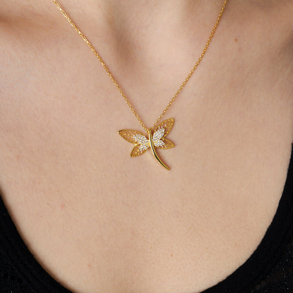 Taşlı Yusufçuk Kolye - 925 GÜMÜŞ