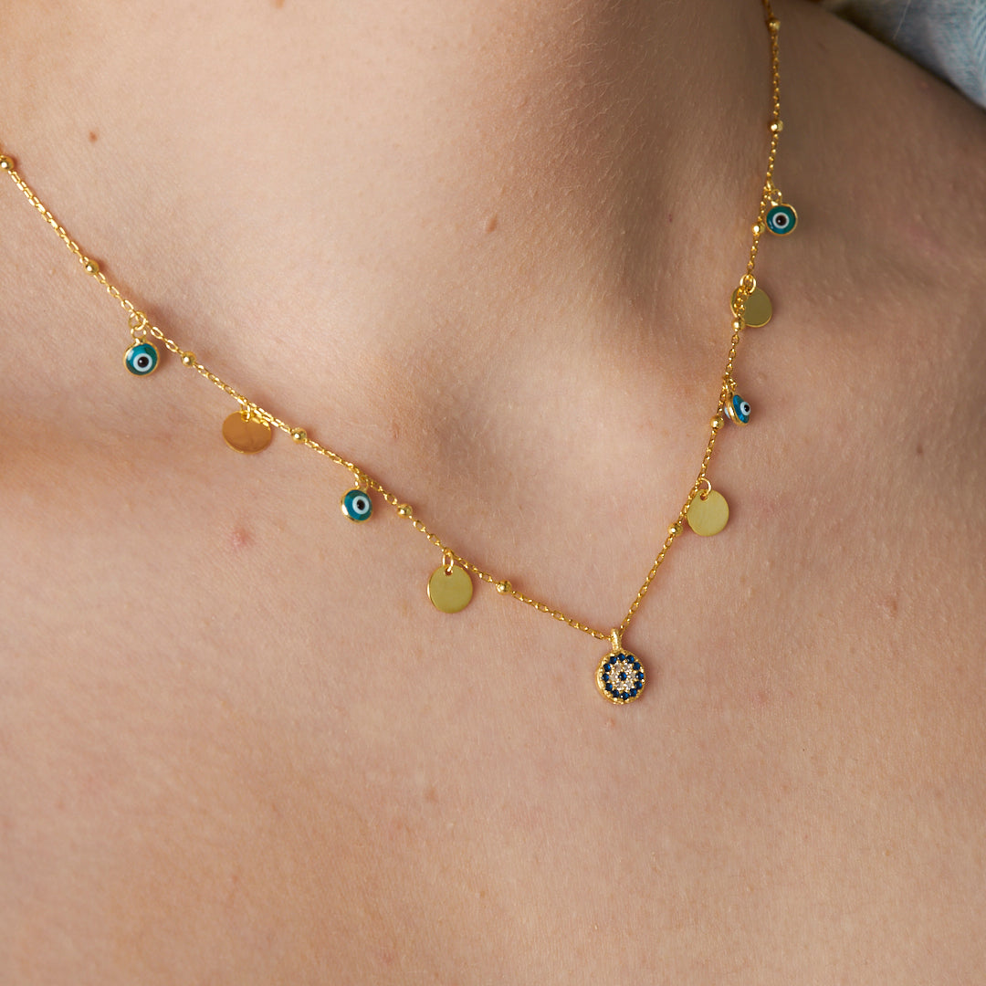 Payet Nazar Boncuğu Kolye - 925 GÜMÜŞ