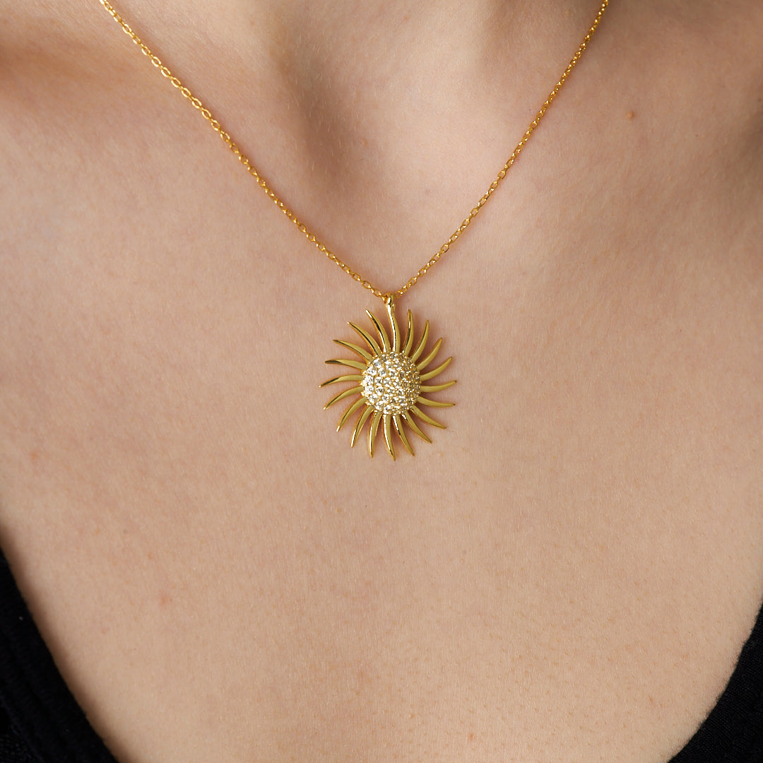 Güneş Kolye - 925 GÜMÜŞ