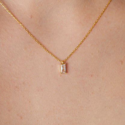 Pırlanta Tutku Baget Kolye - 925 GÜMÜŞ