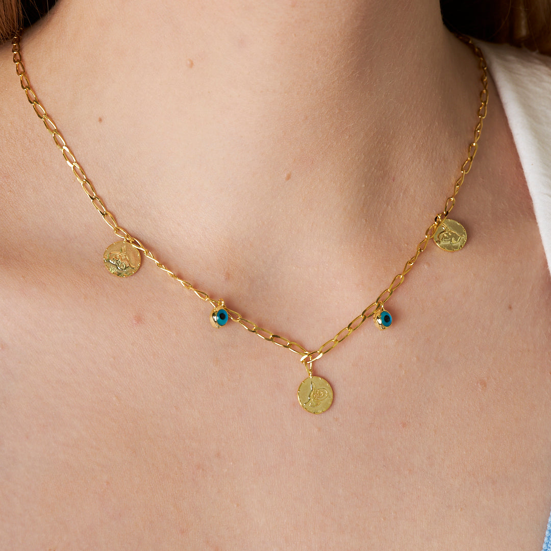 Üçlü Monogram Kolye - 925 GÜMÜŞ