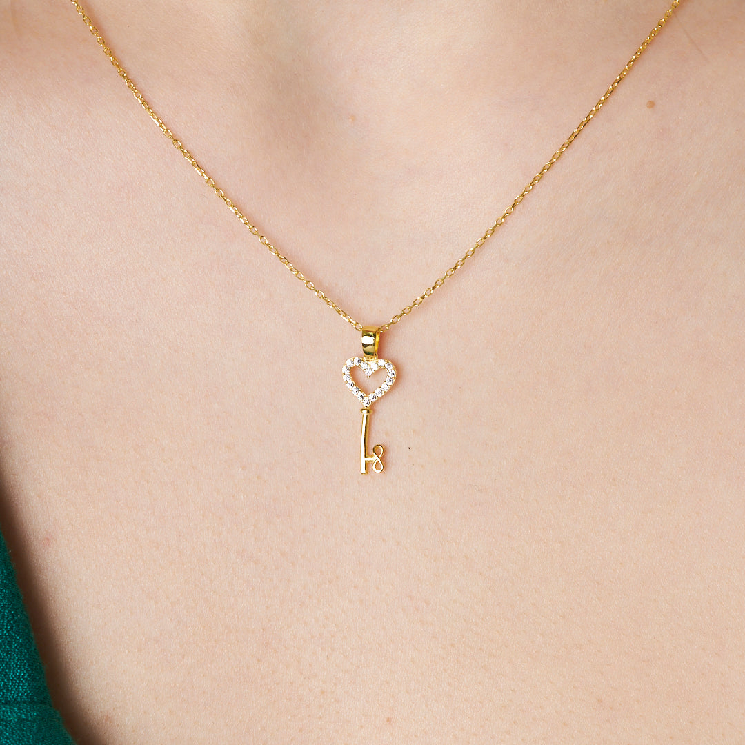 Kalpli Anahtar Kolye - 925 GÜMÜŞ