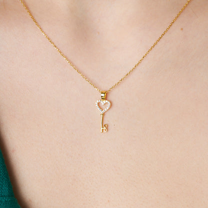 Kalpli Anahtar Kolye - 925 GÜMÜŞ