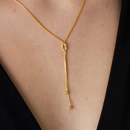 Düğümlü Tondo Zincir Kolye - 925 GÜMÜŞ