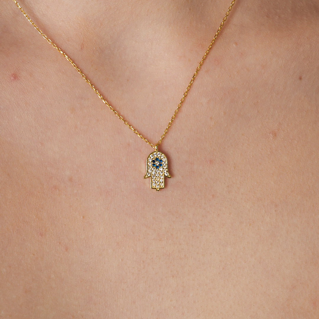 Fatma Ana Eli Zinciri Kolye - 925 GÜMÜŞ