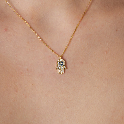 Fatma Ana Eli Zinciri Kolye - 925 GÜMÜŞ