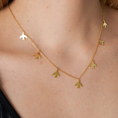 Kuşlar Kolye - 925 GÜMÜŞ