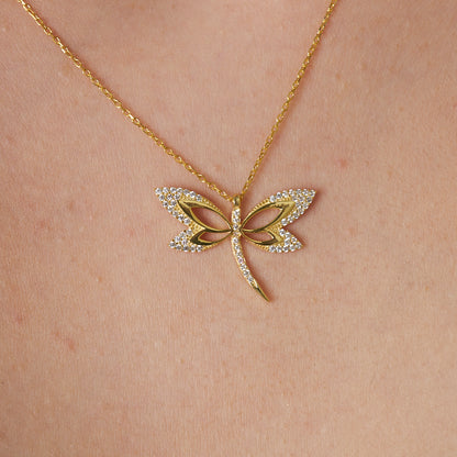 Taşlı Şık Yusufçuk Kolye - 925 GÜMÜŞ