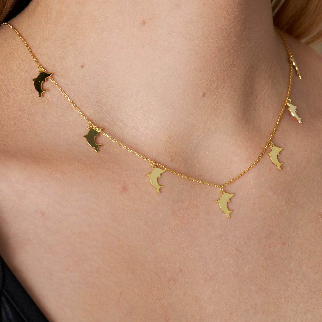 Sıralı Yunus Kolye - 925 GÜMÜŞ