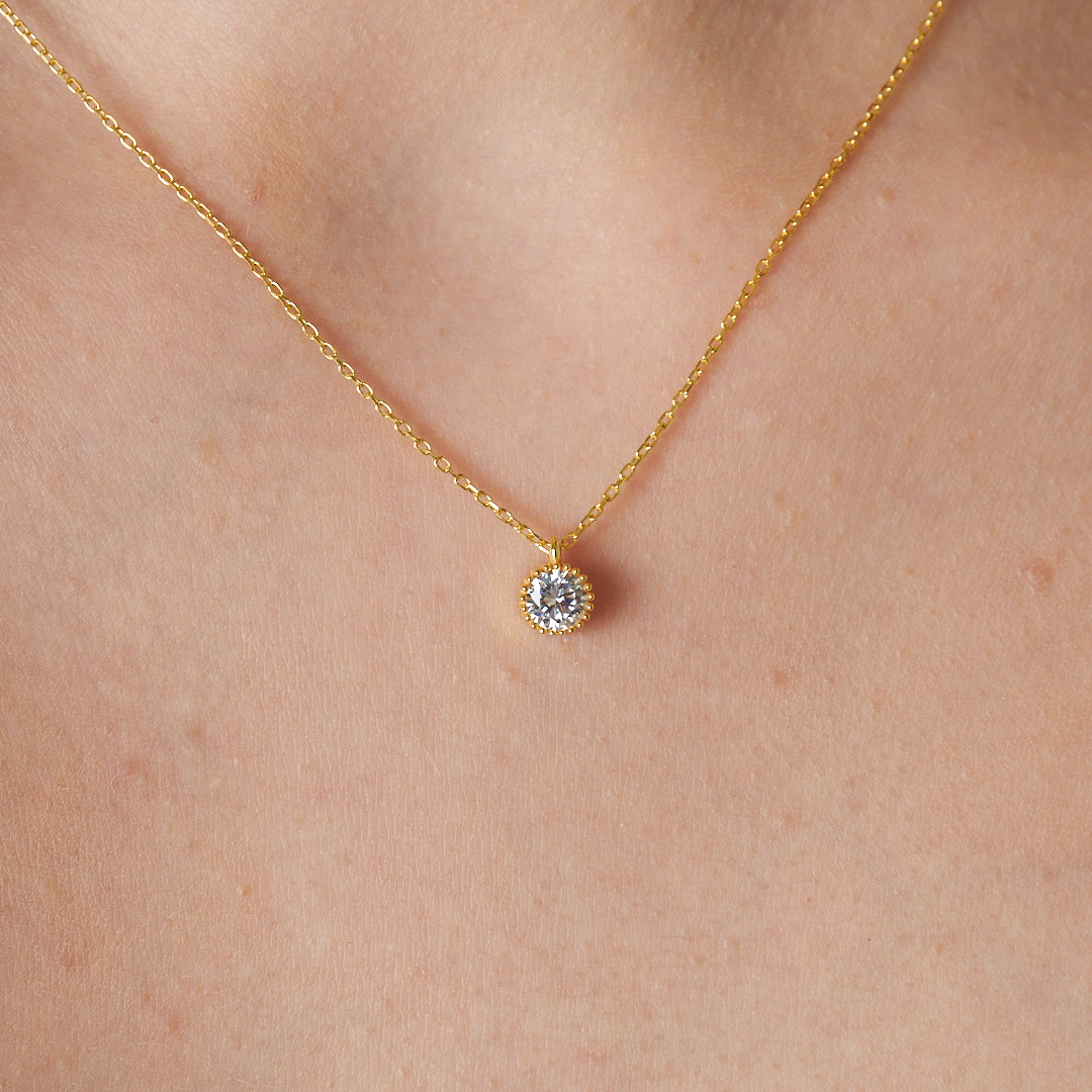 Tek Taş Modern Kolye - 925 GÜMÜŞ