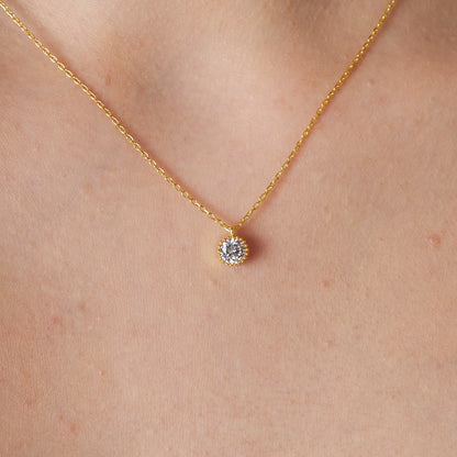 Tek Taş Modern Kolye - 925 GÜMÜŞ