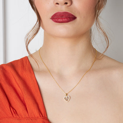 Parıltılı Baget Taşlı Kalp Kolye - 925 GÜMÜŞ