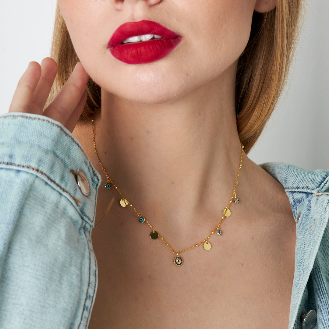 Payet Nazar Boncuğu Kolye - 925 GÜMÜŞ