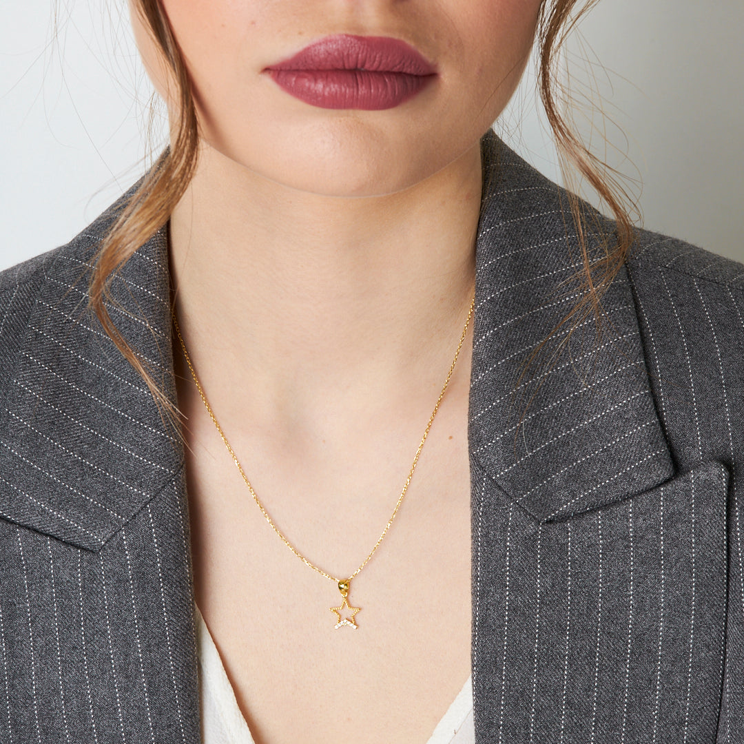 Sarkan Yıldız Kolye - 925 GÜMÜŞ