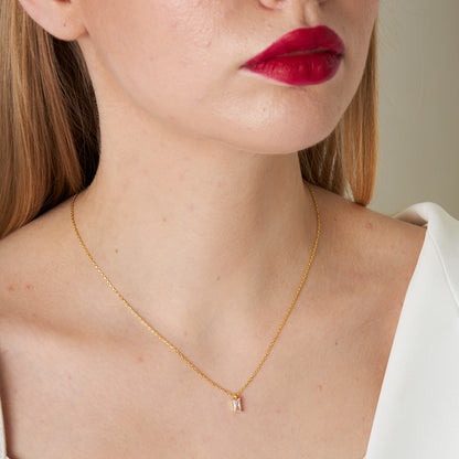 Pırlanta Tutku Baget Kolye - 925 GÜMÜŞ