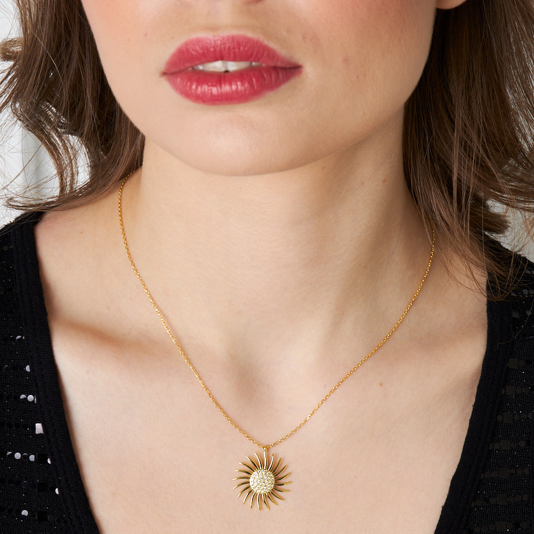 Güneş Kolye - 925 GÜMÜŞ