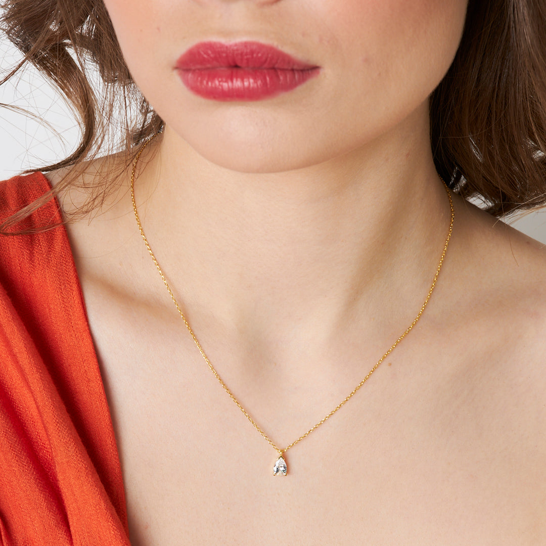 Oval Gözyaşı Kolye - 925 GÜMÜŞ