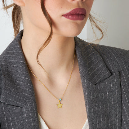 Nazar Dolu Yıldız Kolye - 925 GÜMÜŞ