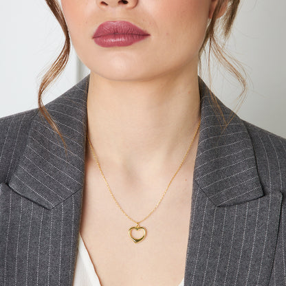 İçi Boş Kalp Kolye - 925 GÜMÜŞ