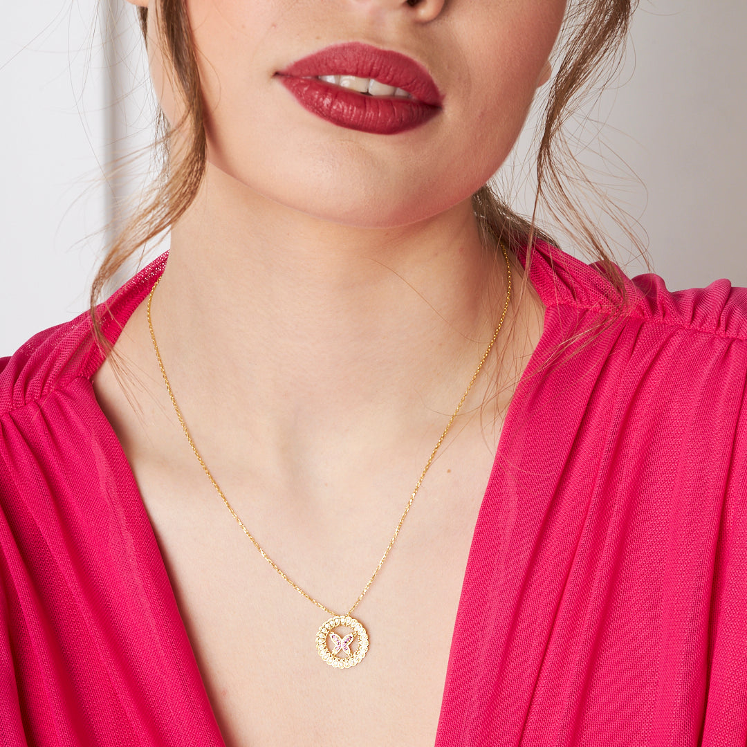 Daire Kelebek Kolye - 925 GÜMÜŞ