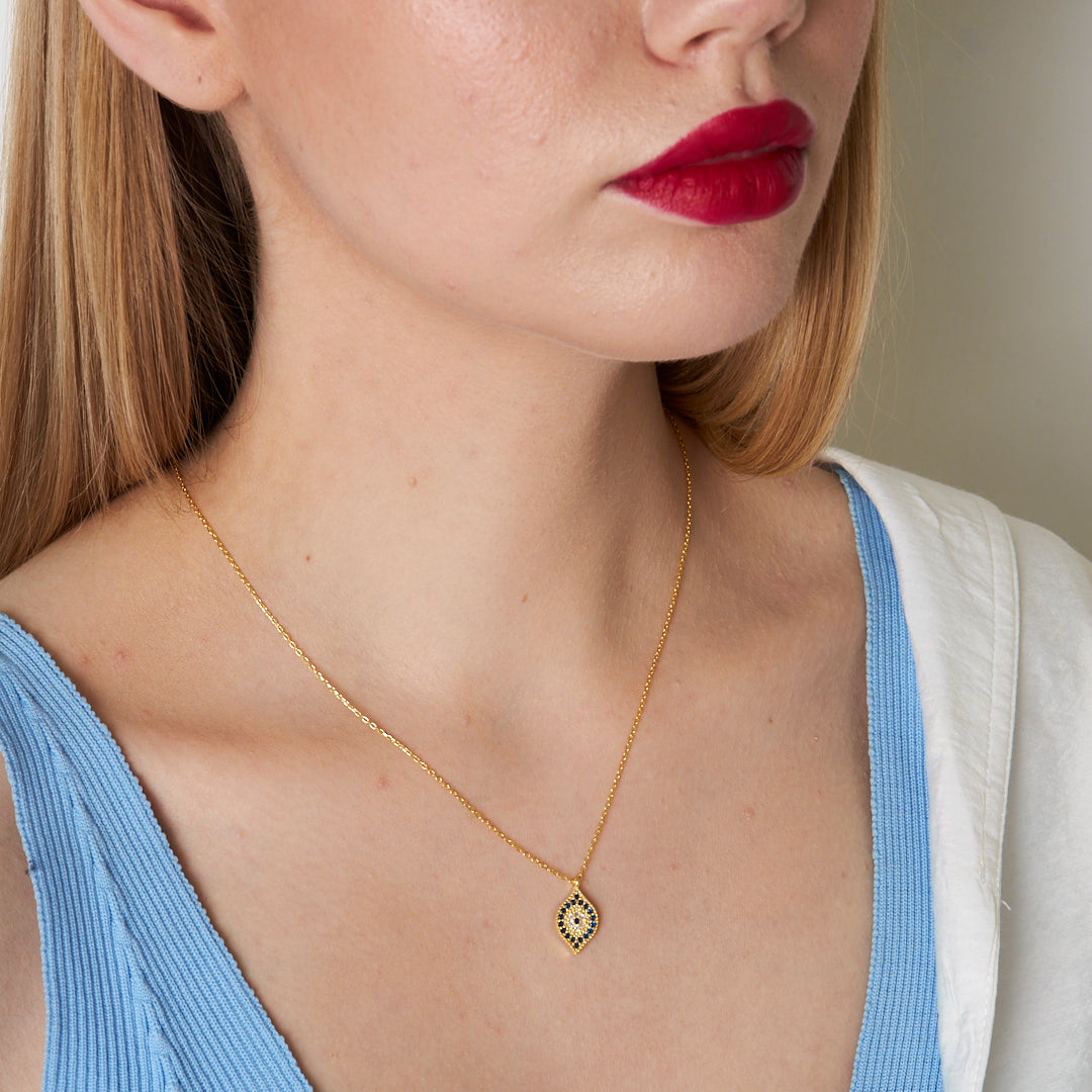 Dikey Göz Kolye - 925 GÜMÜŞ