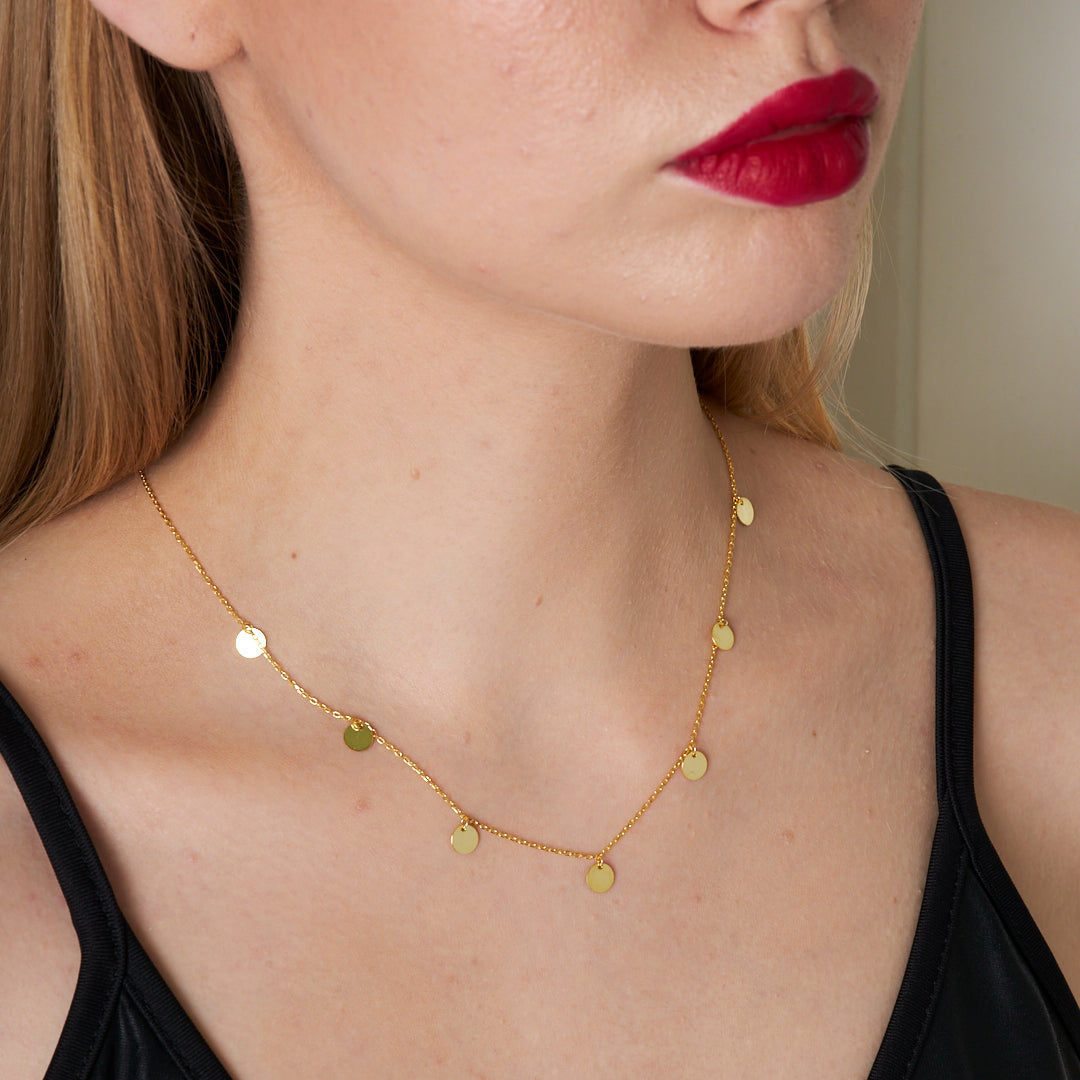 Yuvarlak Pullu Kolye - 925 GÜMÜŞ