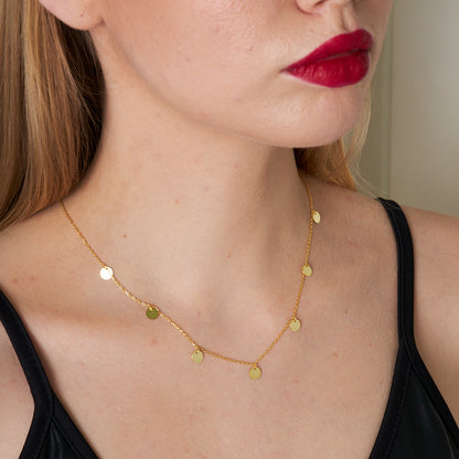 Yuvarlak Pullu Kolye - 925 GÜMÜŞ