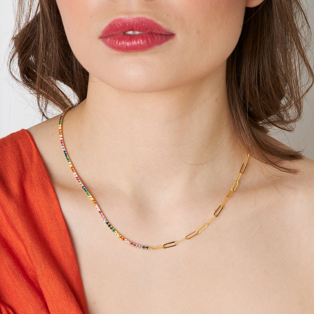 Zincirli Renkli Su Yolu - 925 GÜMÜŞ