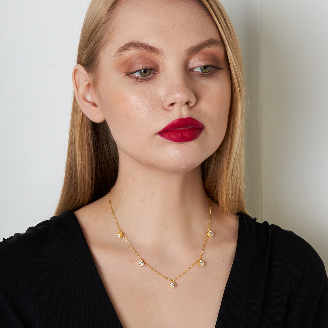 Tek Taş Tasarımlı Kolye - 925 GÜMÜŞ